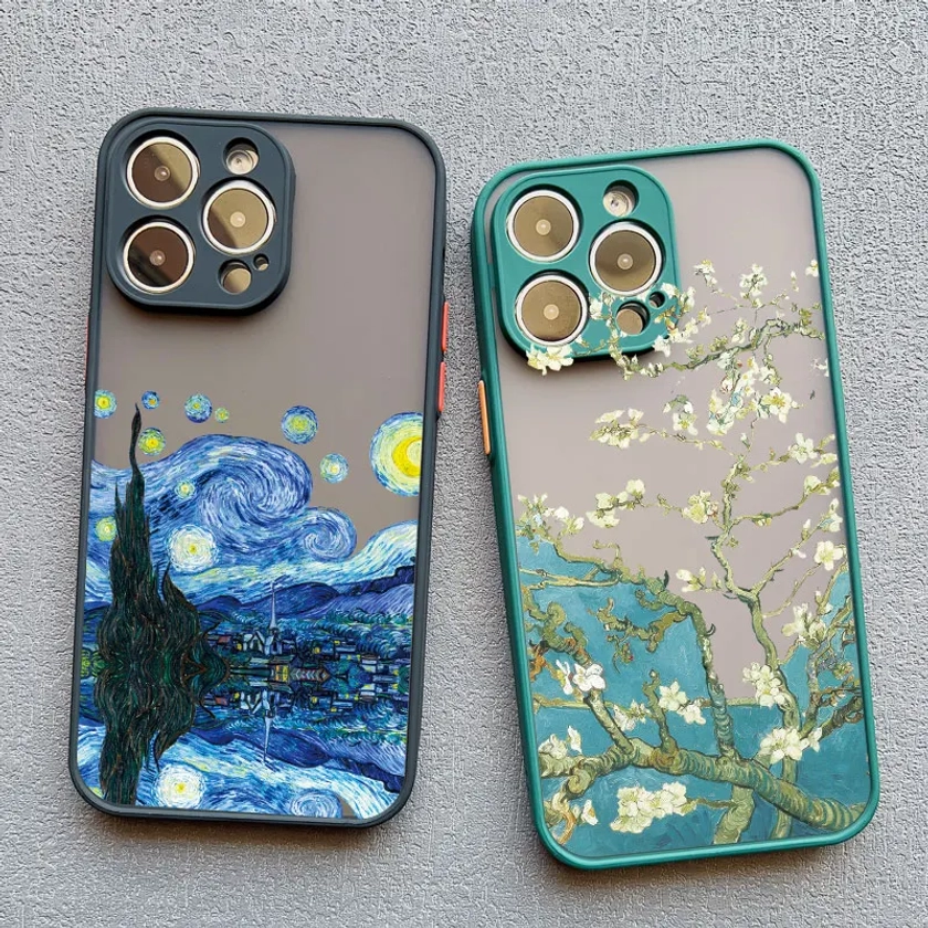 Coque de téléphone antichoc souple Art Van Gogh, peinture à l'huile, coques pour iPhone 7 8 Plus 15 14 11 12 13 Pro Max Mini X Poly XS Max