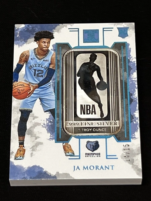 2019-20 Impeccable FOTL Ja Morant Silver 1 oz. NBA Logoman (#’d 14/15)