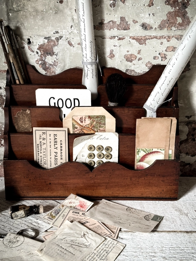 A lovely mahogany antique letter stand or desk organiser