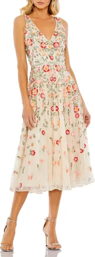 Mac Duggal Beaded Floral A-Line Cocktail Dress | Nordstrom