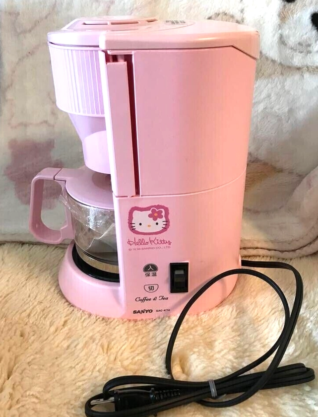 Sanrio Hello Kitty Coffee Maker SAC-KT4 Pink Sanyo Drip System 1998 NEW