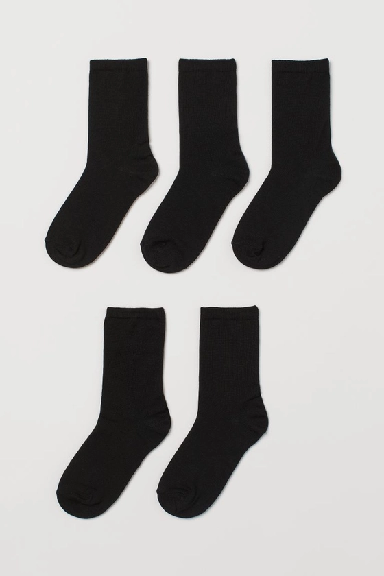 Lot de 5 paires de chaussettes - Noir - FEMME | H&M FR