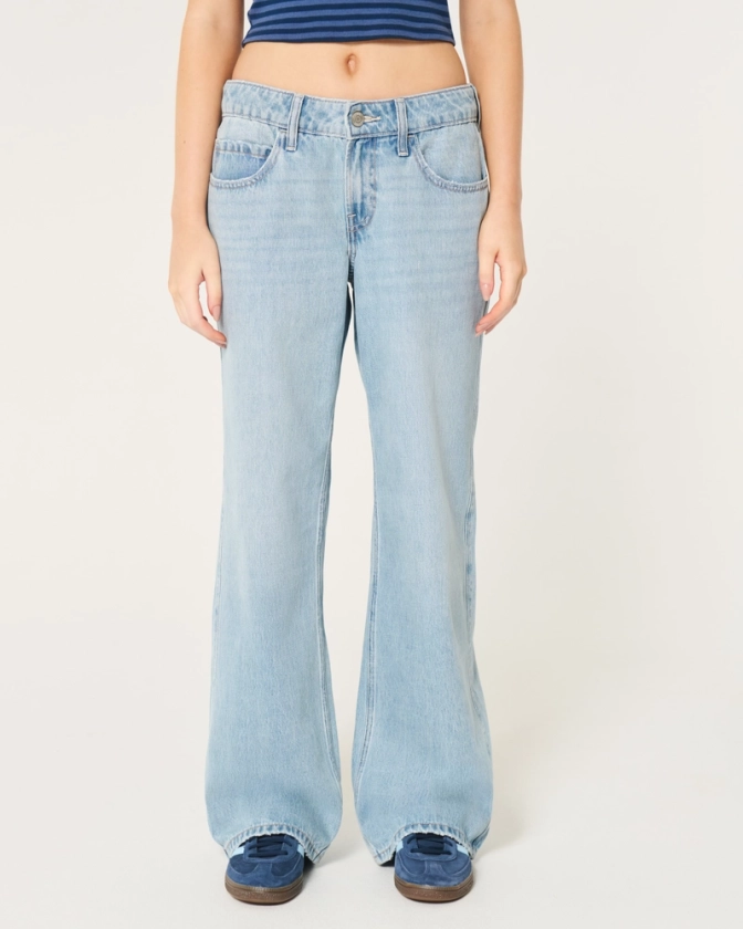 Women's Low-Rise Light Wash Baggy Jeans | Women's Bottoms | HollisterCo.com