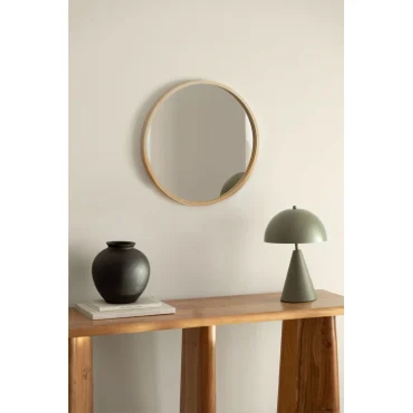 Miroir Mural Rond en Bois Yiro