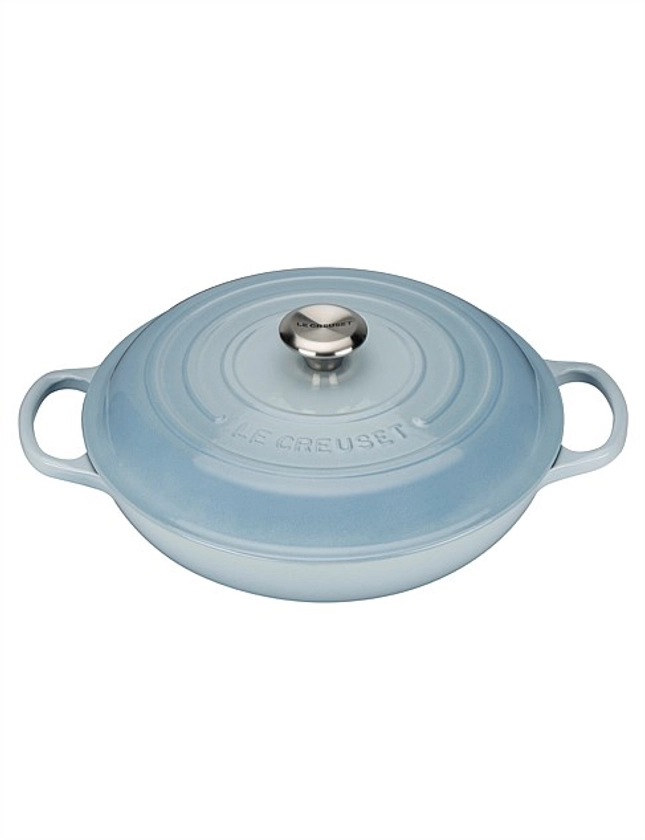 Le Creuset Cast Iron Shallow Casserole Coastal Blue 30cm 3.2l | David Jones