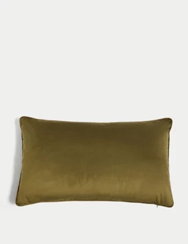 Velvet Piped Bolster Cushion | M&S Collection | M&S