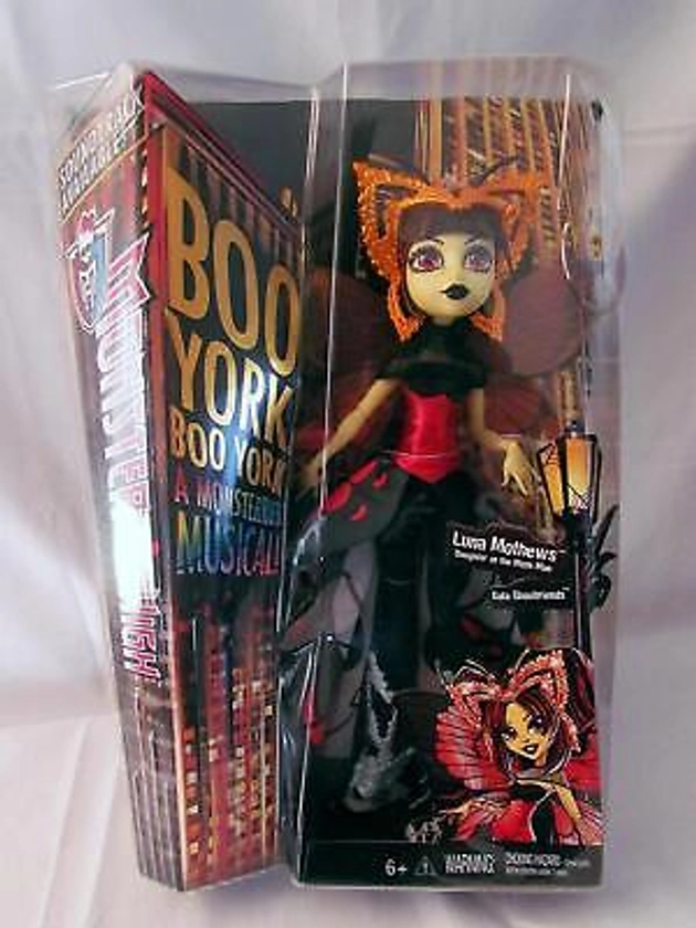 Monster High Boo York Luna Mothews 2015 G1 New Complete Damaged Box See Pics