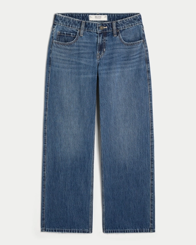 Women's Low-Rise Dark Wash Baggy Jeans | Women's | HollisterCo.ca