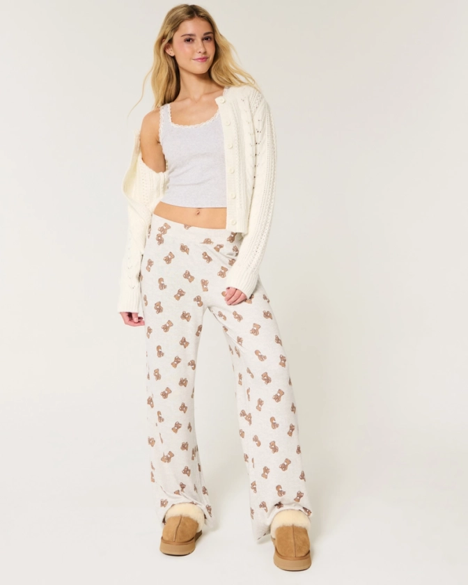 Women's Cozy Wide-Leg Pajama Pants | Women's Bottoms | HollisterCo.com