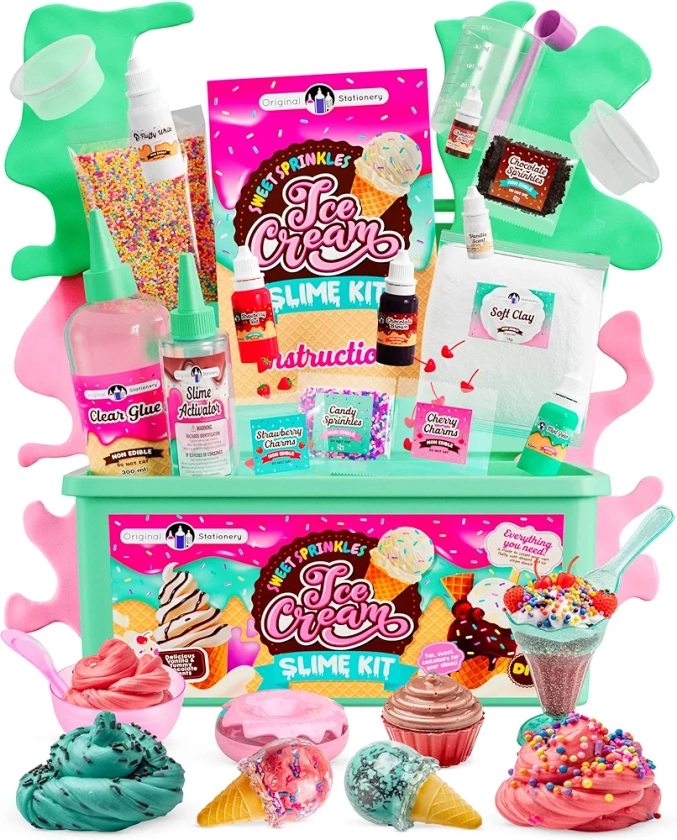 Original Stationery Sweet Sprinkles Ice Cream Slime Kit for Girls, Create Sundaes, Donuts and Cupcake Slimes, Fun DIY Craft Kit, Ideal Birthday, Christmas and Thanksgiving Gift, Ages 8-12