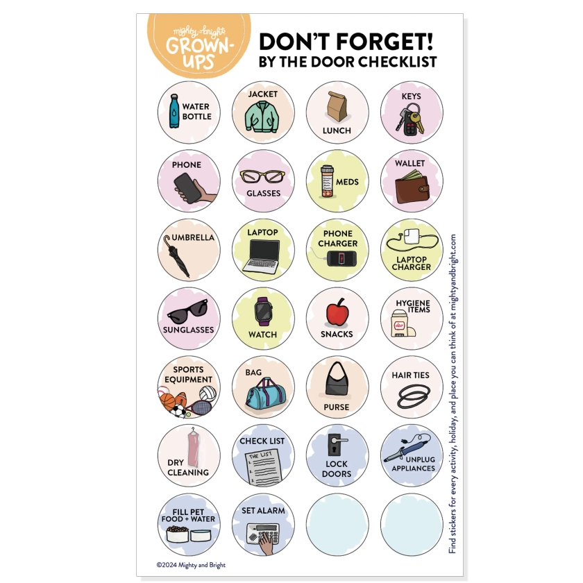 "Don't Forget!" by the Door - Stickers only