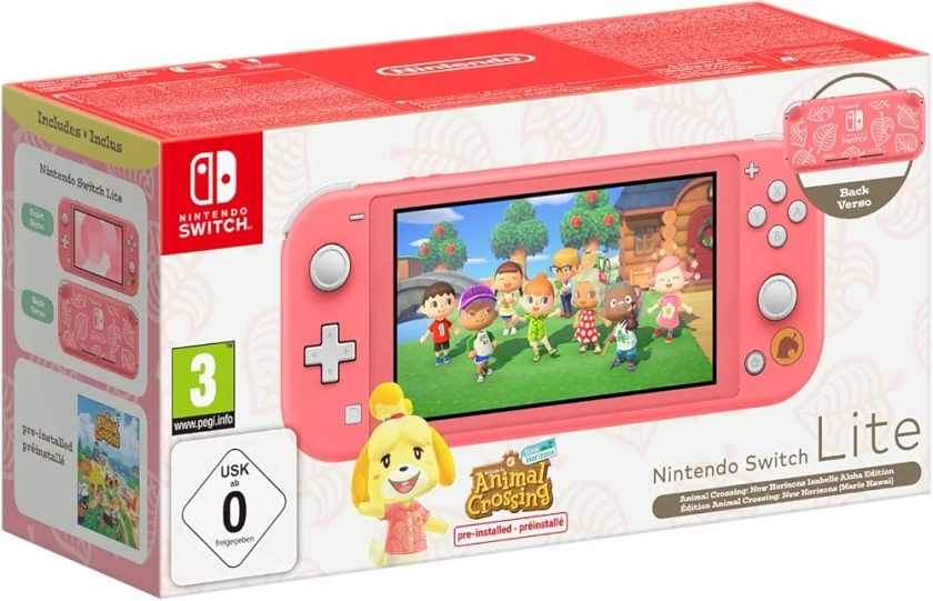Console Nintendo Switch Lite Edition Animal Crossing : New Horizons (Marie Hawaï)