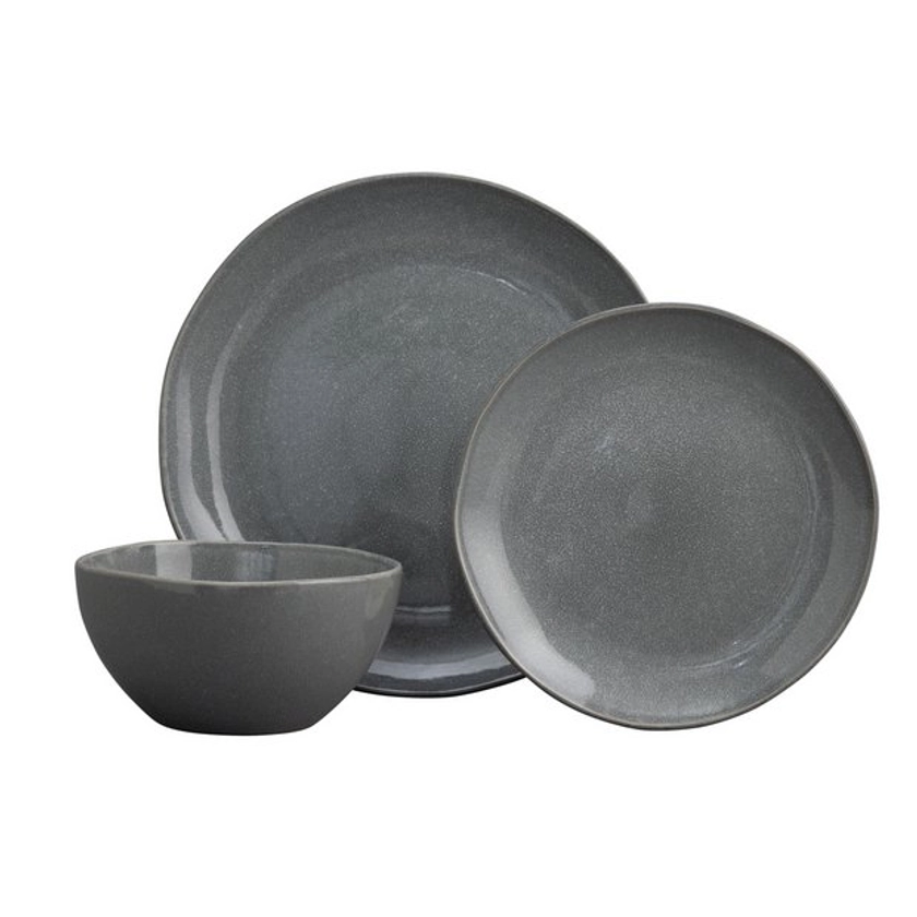 Buy Habitat 12 Piece Stoneware Dinner Set - Grey Reactive | Dinner sets | Habitat