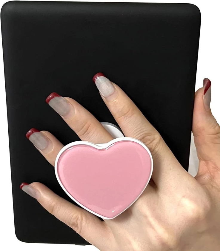 Cute Heart Expandable Collapsible Grip Stand Holder for Kindle eReaders iPhone and Smartphone(Pink)