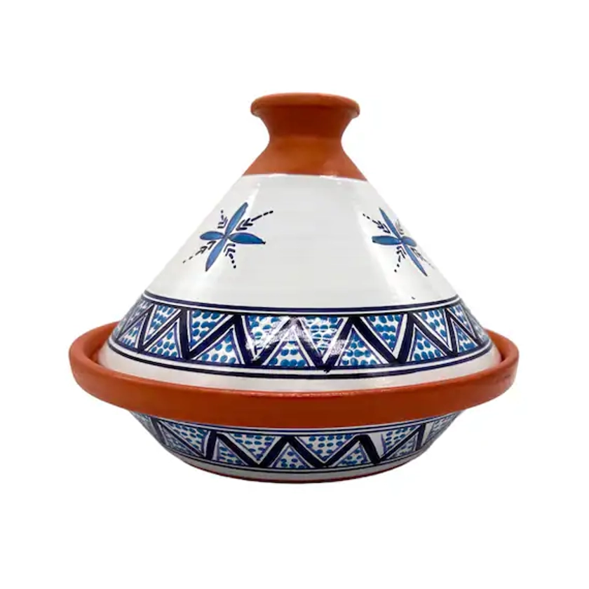 Tajine with cooking fire pot in the oven in handmade pottery Handmade in Navy blue