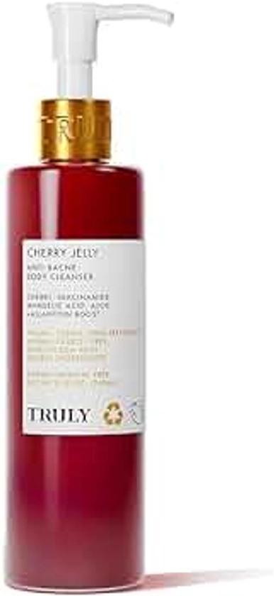 Truly Beauty Cherry Jelly Body Acne Wash with Soothing Cherry Niacinamide, Hydrating Allantoin, & Mandelic Acid - Award Winning Back Acne Treatment Body Wash Cleanser & Dark Spot Remover