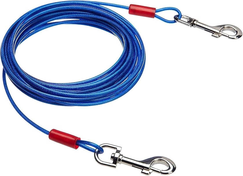 Amazon Basics Tie-Out Cable for Dogs up to 60 lbs, 25 Feet, Blue : Amazon.co.uk: Pet Supplies