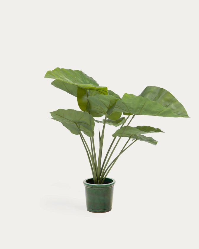 Plante artificielle Alocasia Odora avec pot noir 57 cm | Kave Home