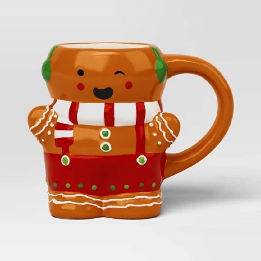 9oz Christmas Earthenware Mini Figural Gingerbread Man Mug - Wondershop™