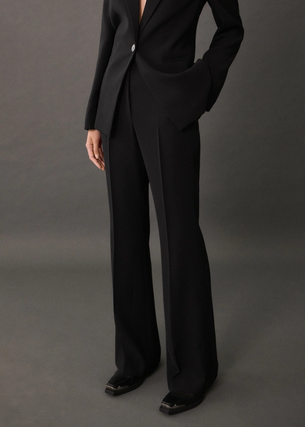 Wideleg suit trousers - Femme | MANGO France métropolitaine