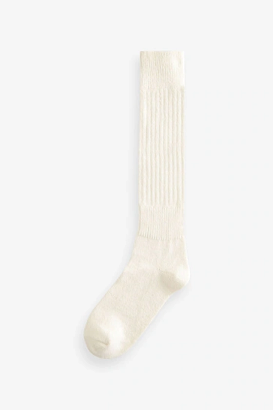 Cream Slouchy Longline Length Ankle Socks 1 Pack