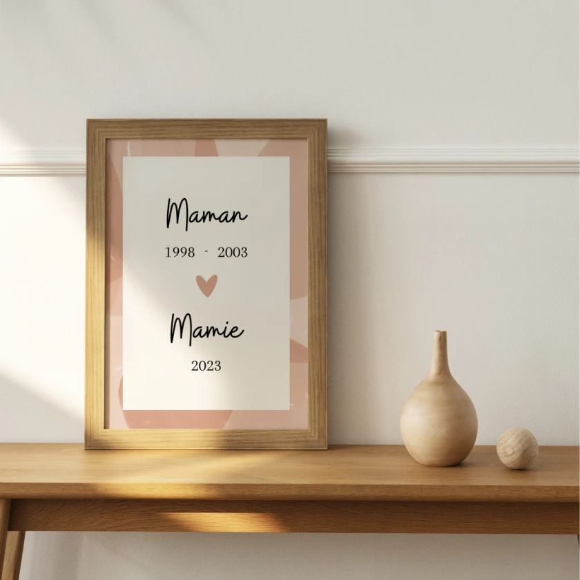 Affiche mamie, annonce grossesse mamie, cadeau personnalisé mamie, fête des grands-mères - Etsy France