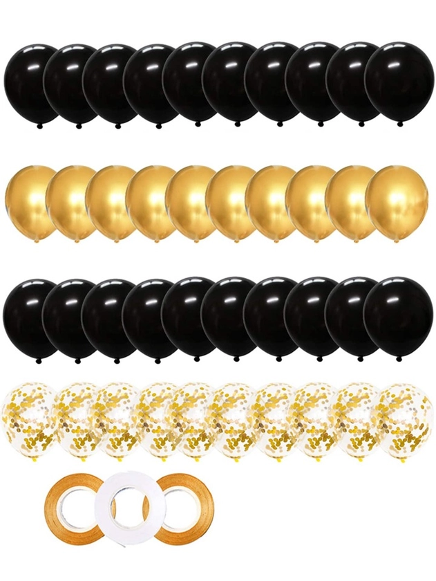 40 pièces 12 pouces latex Ballon Et 3 pièces Ruban , Arrière-plan Ballon Décoration , Pour Fête