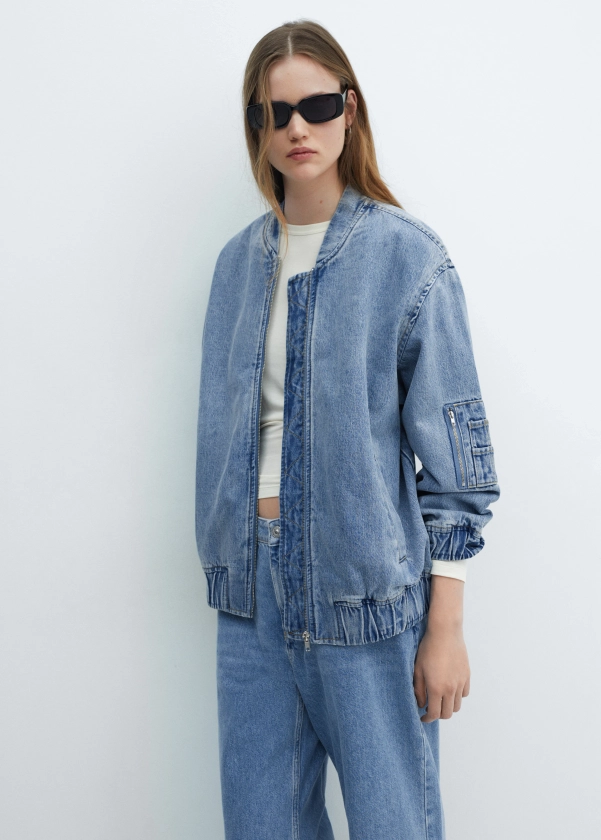 Denim bomber jacket - Woman | MANGO United Kingdom