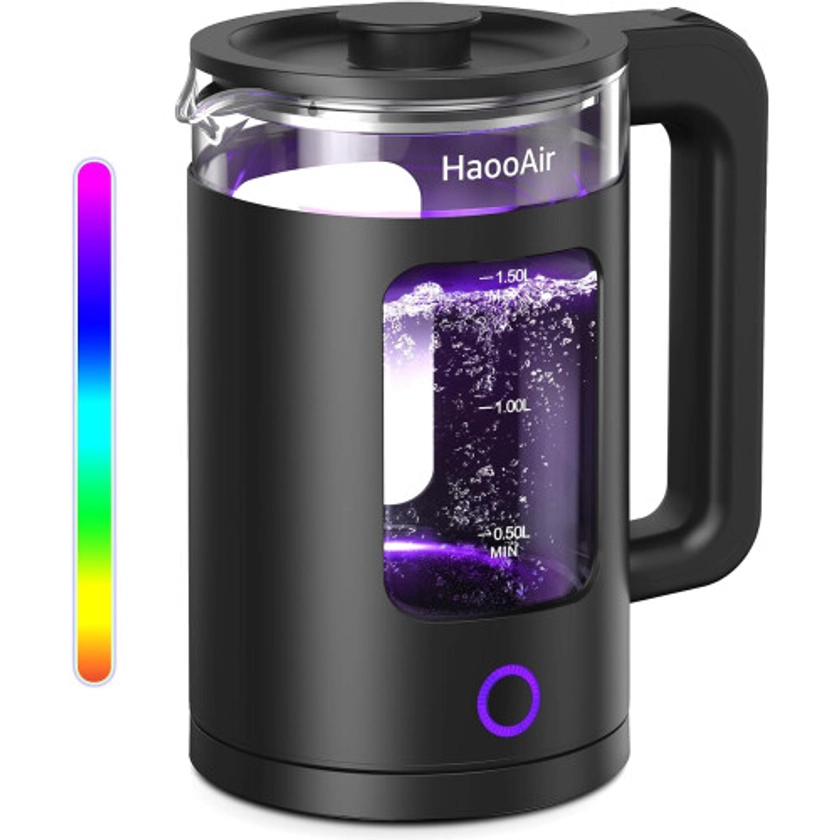 Kettle, 1.5 Liter Electric Kettle with 7 Colored Lights, Easy to Clean Glass Kettle, Boil Quiet, BPA-Free, Boil-Dry Protection on OnBuy