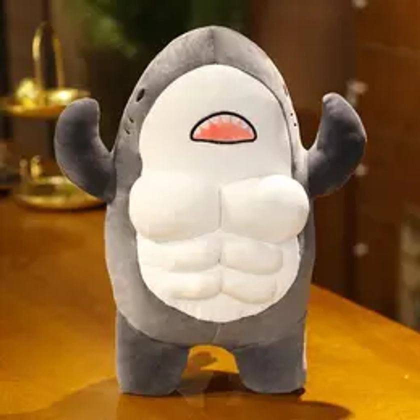 Cartoon Shark Shaped Plush Toy, Cute Animals Design Stuffed Plushie, Soft & Comfy Plush Cushion for Home Decor