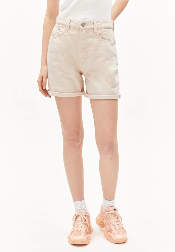 Short denim en coton bio non teinté | écru "sheaari - undyed" femme