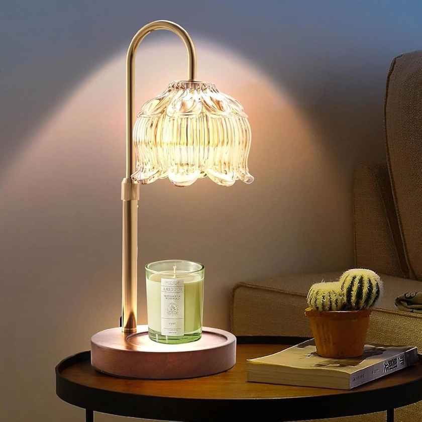 Candle Warmer Lamp with Dimmer - Electric Candle Lamp with Timer for Jar Candles Scented Candles with 2 Bulb（Please Place an Order Together with The Converter, The Converter is Free of Charge）