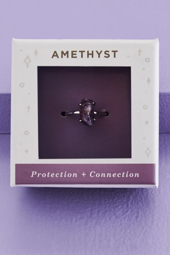 Sterling Silver Adjustable Amethyst Ring