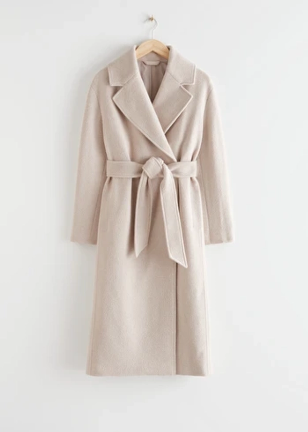 Oversized Belted Wool Coat - Light Beige - Woolcoats - & Other Stories US