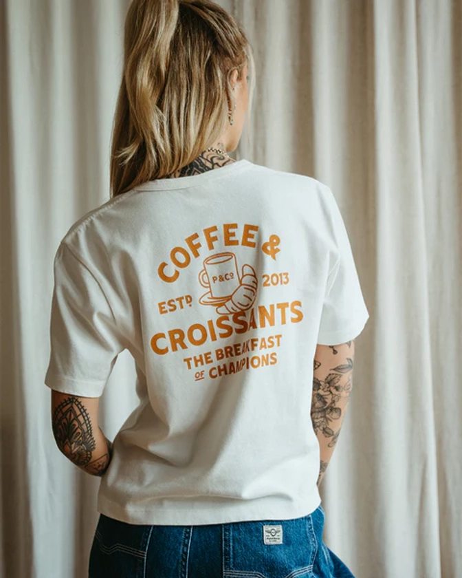 Coffee & Croissants T-Shirt - Off White