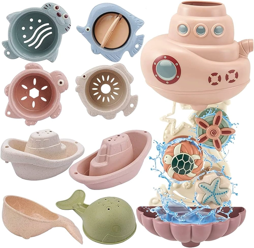 AESTEMON Bath Toys for Toddlers 1-3 - Kids Toddler Baby Bath Toys for 1 2 3 Year Old Girl Boy Gifts, Toddler Bathtub Bath Toys 1 2 Year Old Boy Girl Toys with Cute Sea Animal Spinning Gears n Cups : Amazon.ca: Toys & Games