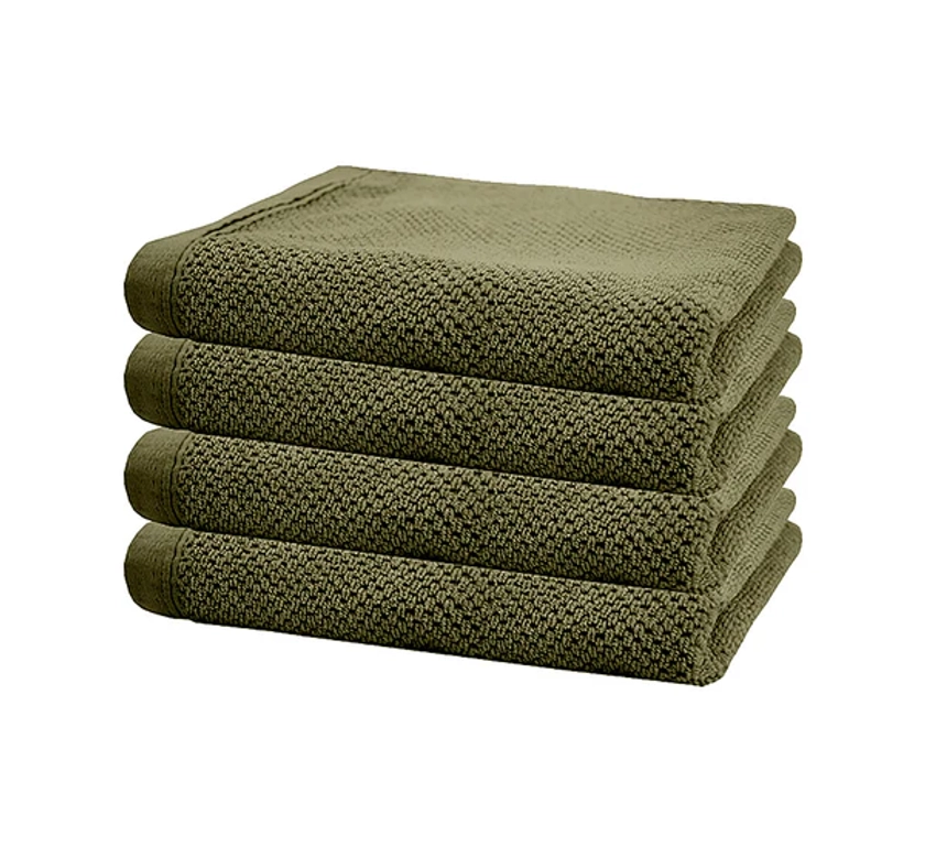 Angove 4 Piece 600GSM Cotton Hand Towel Set Olive