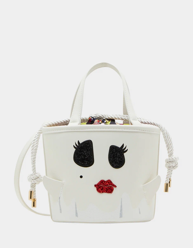 KITSCH GIMMIE CANDY GHOST BUCKET BAG WHITE