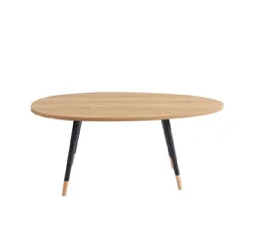 Table Basse Organic Effet Chêne Pieds Noirs 98cm - Table basse BUT