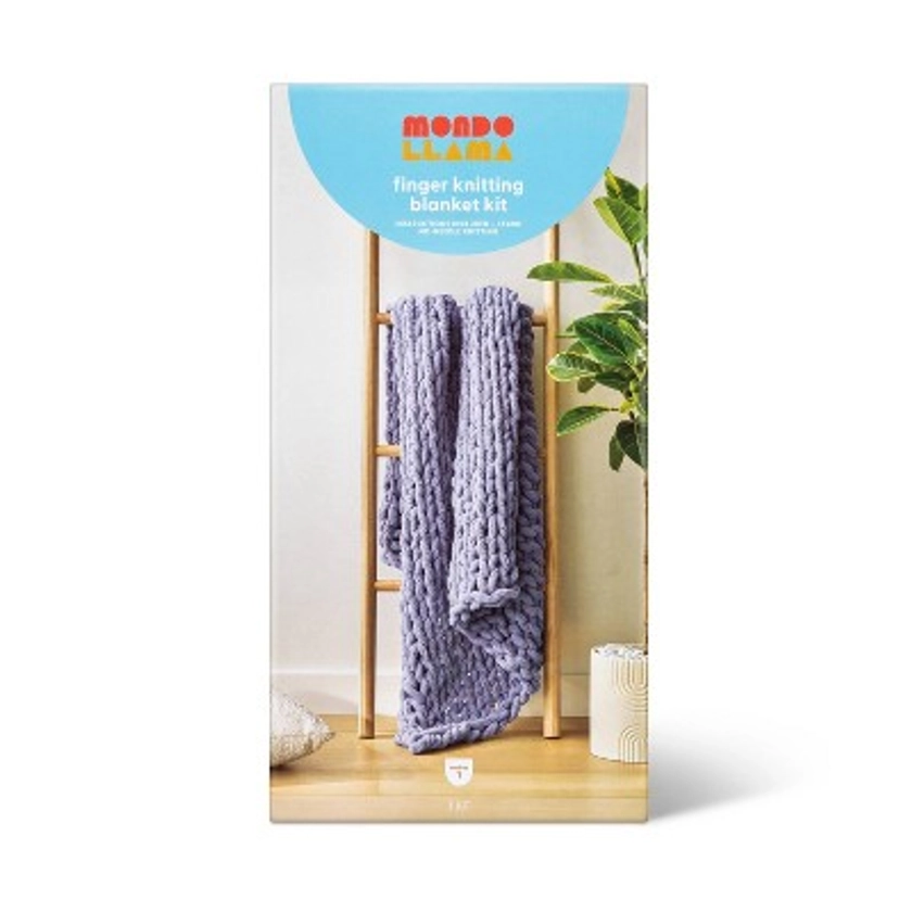 Large Knit Blanket Craft Kit Gray - Mondo Llama™