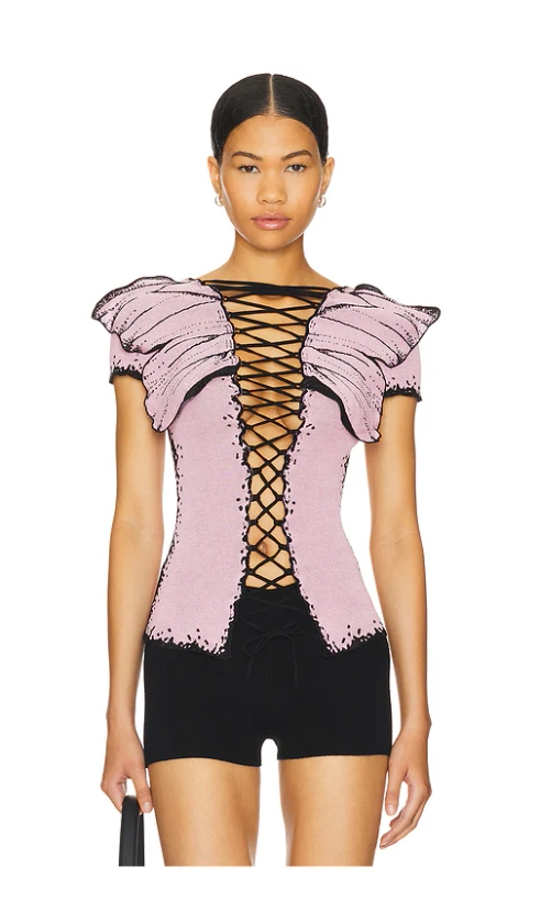 Lace Up Butterfly Vest