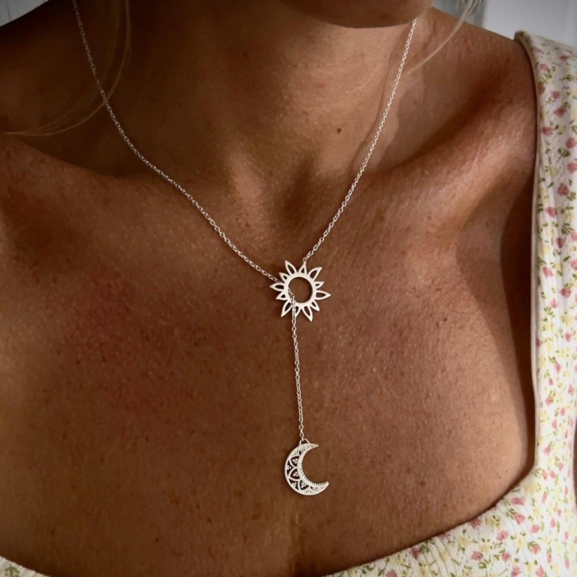 Laihas La Luna Sun & Moon Sterling Silver Necklace LBD