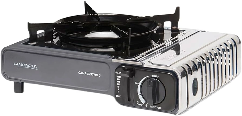 Campingaz Camp Bistro 3 Stove, 1 Burner, Camping Stove, 2200-watt Capacity, Compact Outdoor Cooker, Includes Carry case for Easy Transport, Black