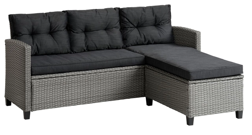 Lounge sofa MORA w/chaise 3 pers. grey | JYSK