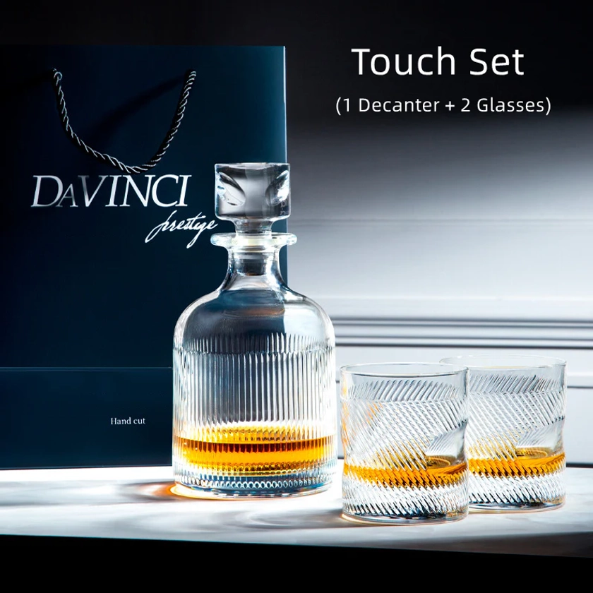 Davinci Italian Whisky Glasses With Decanter Sets