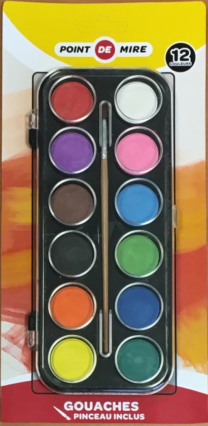 12 PASTELS GOUACHES 28MM ET 1 PINCEAU