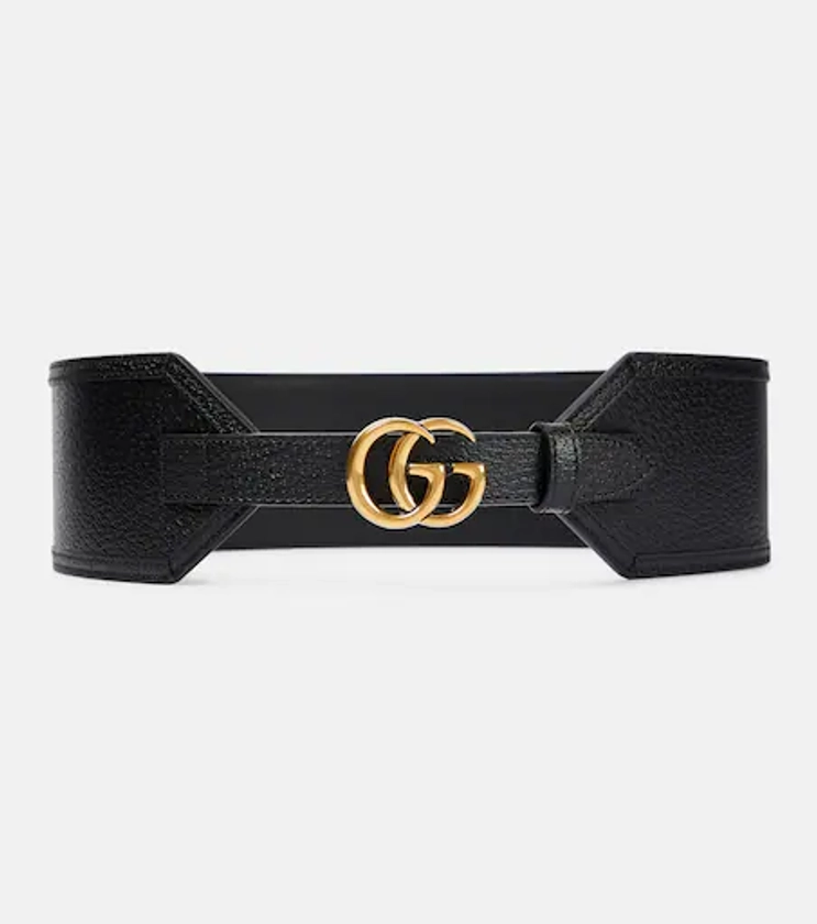 GG Marmont leather belt in black - Gucci | Mytheresa