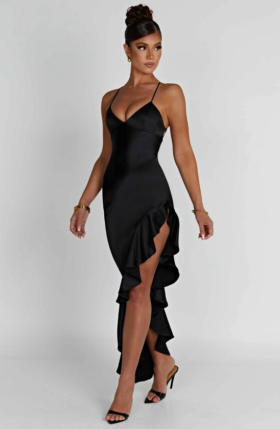 Flora Midi Dress - Black