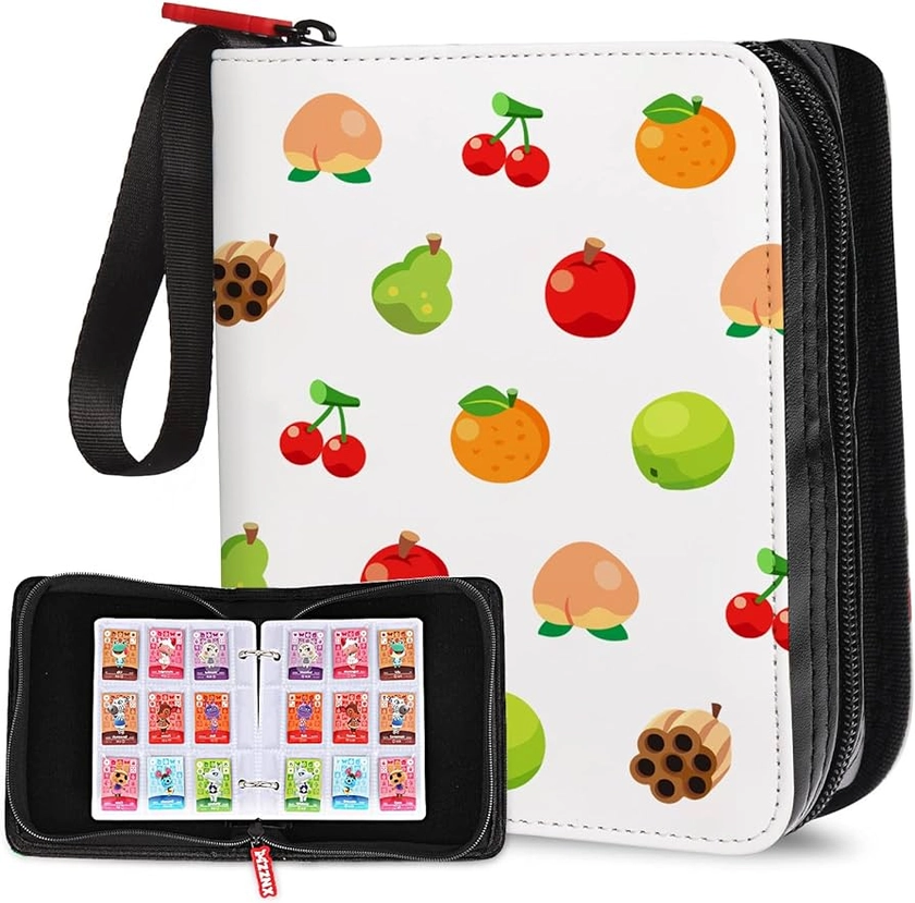 495 Pockets Binder Holder for Animal Crossing Mini Amiibo Cards, 1.3"x1" ACNH NFC Tag Game Mini Cards Holder (Fruit Plus)
