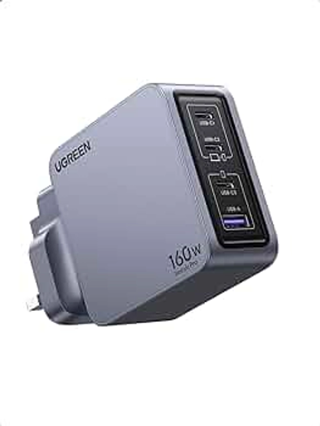 UGREEN Nexode Pro 160W USB C Charger【Upgraded GaN II Tech】 4-Port GaN Laptop Charger Type C Compact Fast Wall Charger Adapter for MacBook Pro/Air, Dell XPS, iPad Pro, iPhone, Samsung, Steam Deck, etc: Buy Online at Best Price in UAE - Amazon.ae